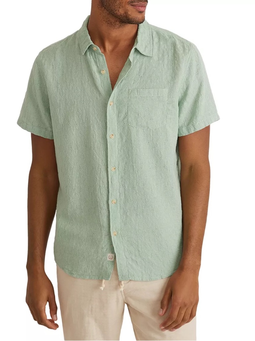 Marine Layer Mint Green Short Sleeve Button-Down Shirt
